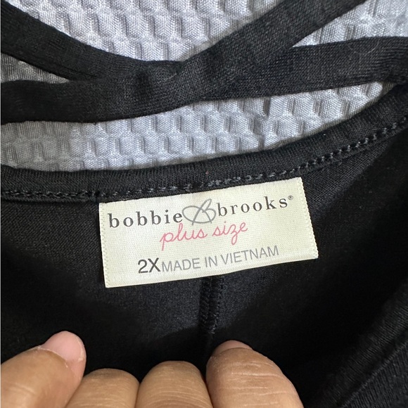 2X Black Tshirt Dress Lattice Detail - Picture 4 of 4